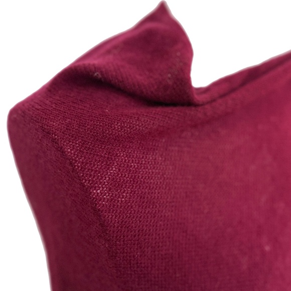 Celeste Wool-Cashmere Colour-Block Poncho – Burgundy & Black - Picture 5 of 8